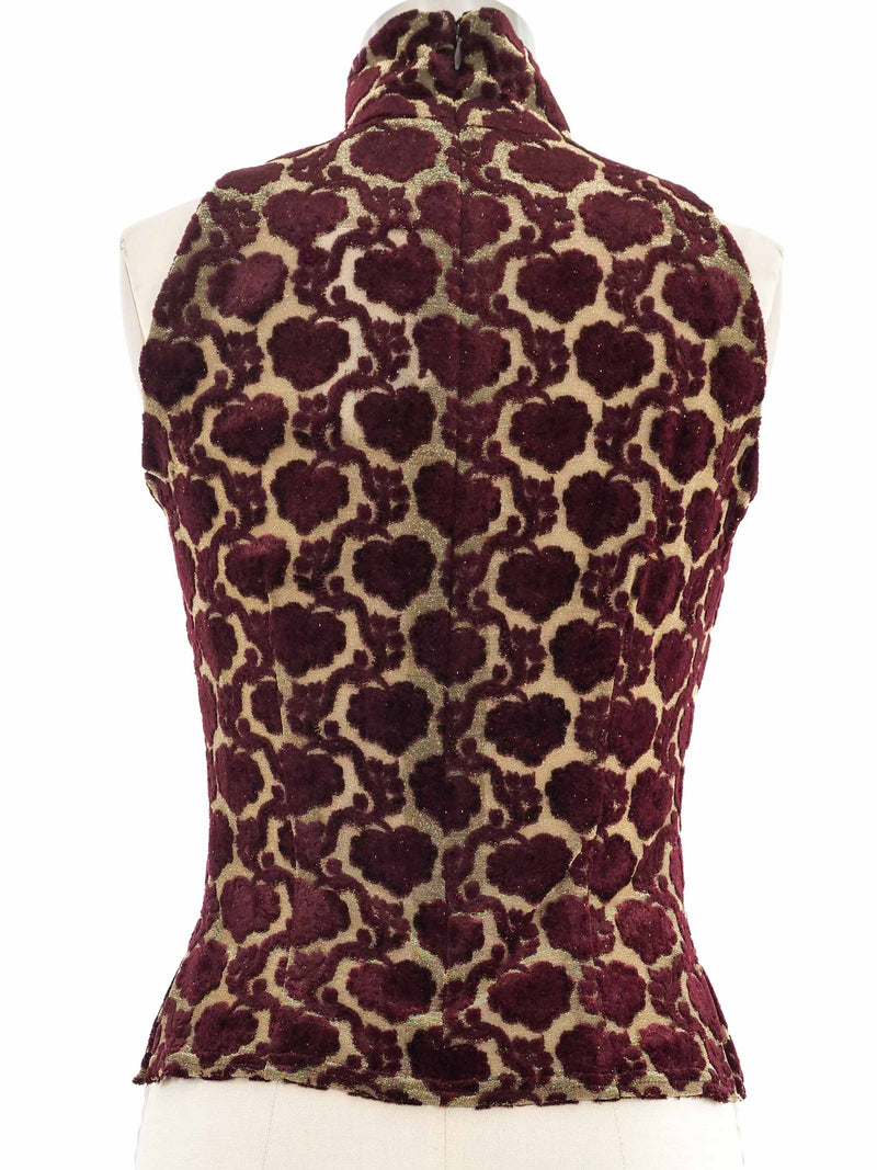 2001 Yeohlee Burnout Velvet Mockneck Tank