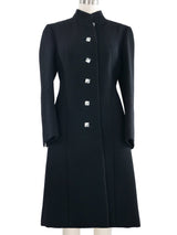 Pauline Trigere Crystal Button Overcoat Outerwear arcadeshops.com