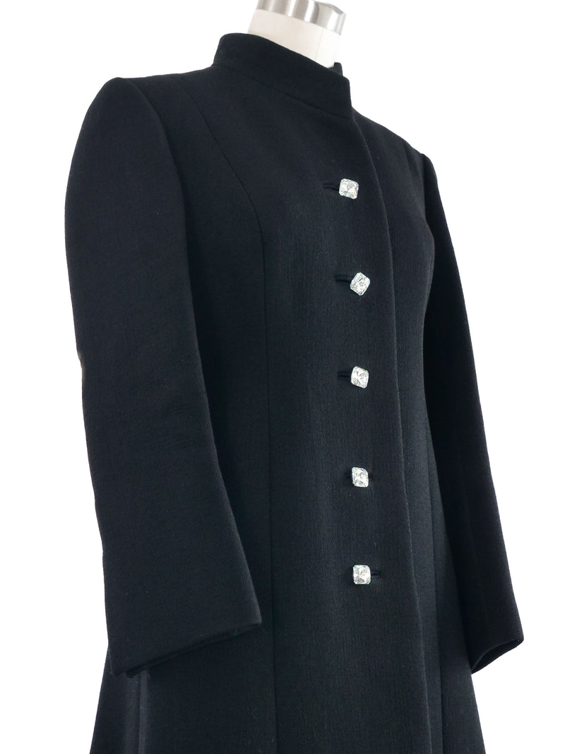 Pauline Trigere Crystal Button Overcoat Outerwear arcadeshops.com