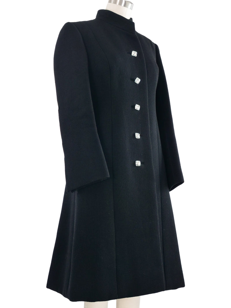 Pauline Trigere Crystal Button Overcoat Outerwear arcadeshops.com