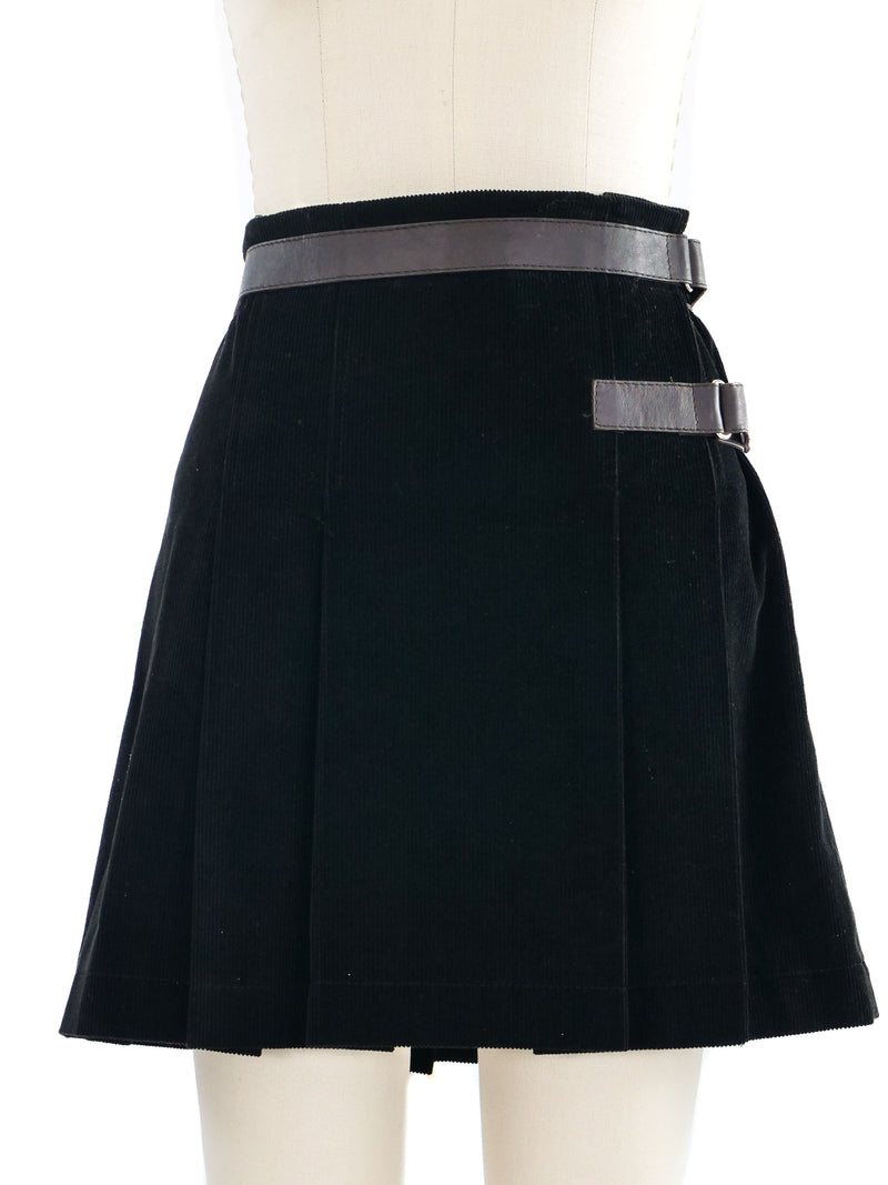 Miu Miu Corduroy Pleat Mini Skirt Bottom arcadeshops.com