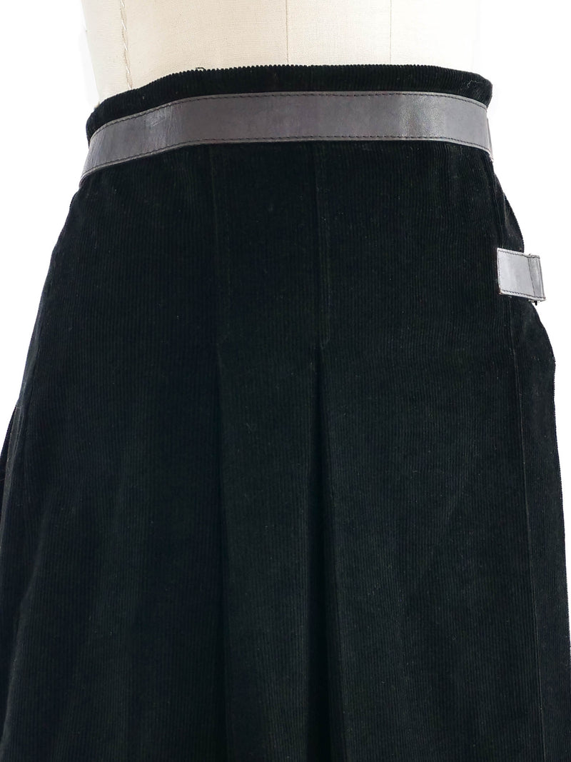 Miu Miu Corduroy Pleat Mini Skirt Bottom arcadeshops.com