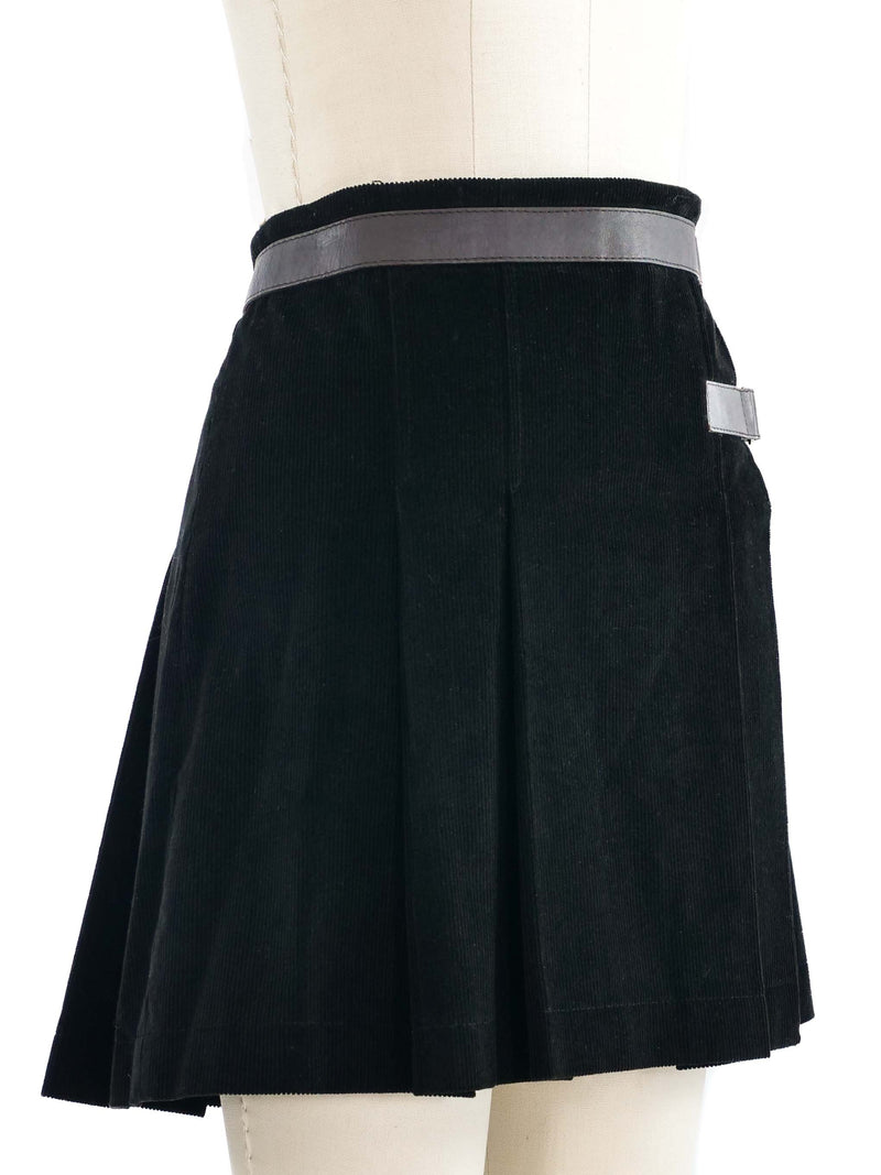 Miu Miu Corduroy Pleat Mini Skirt Bottom arcadeshops.com