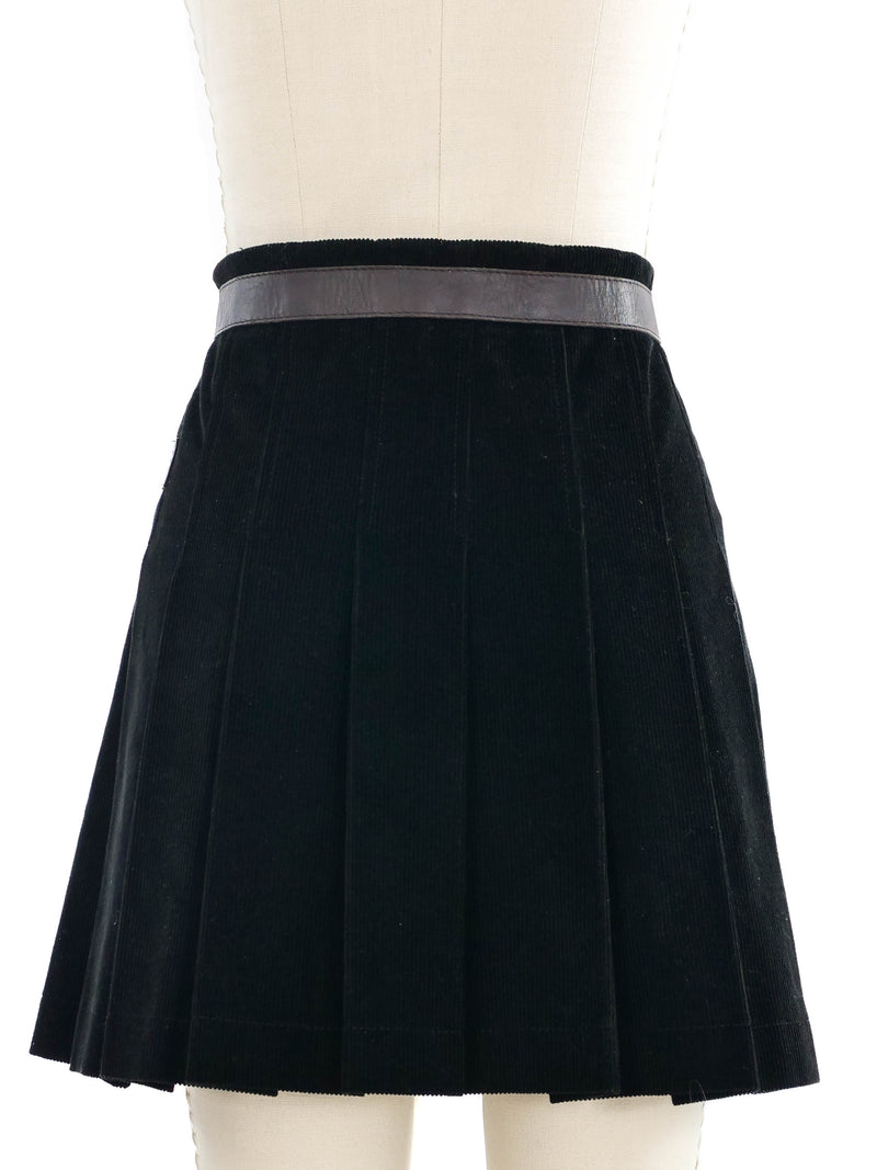 Miu Miu Corduroy Pleat Mini Skirt Bottom arcadeshops.com