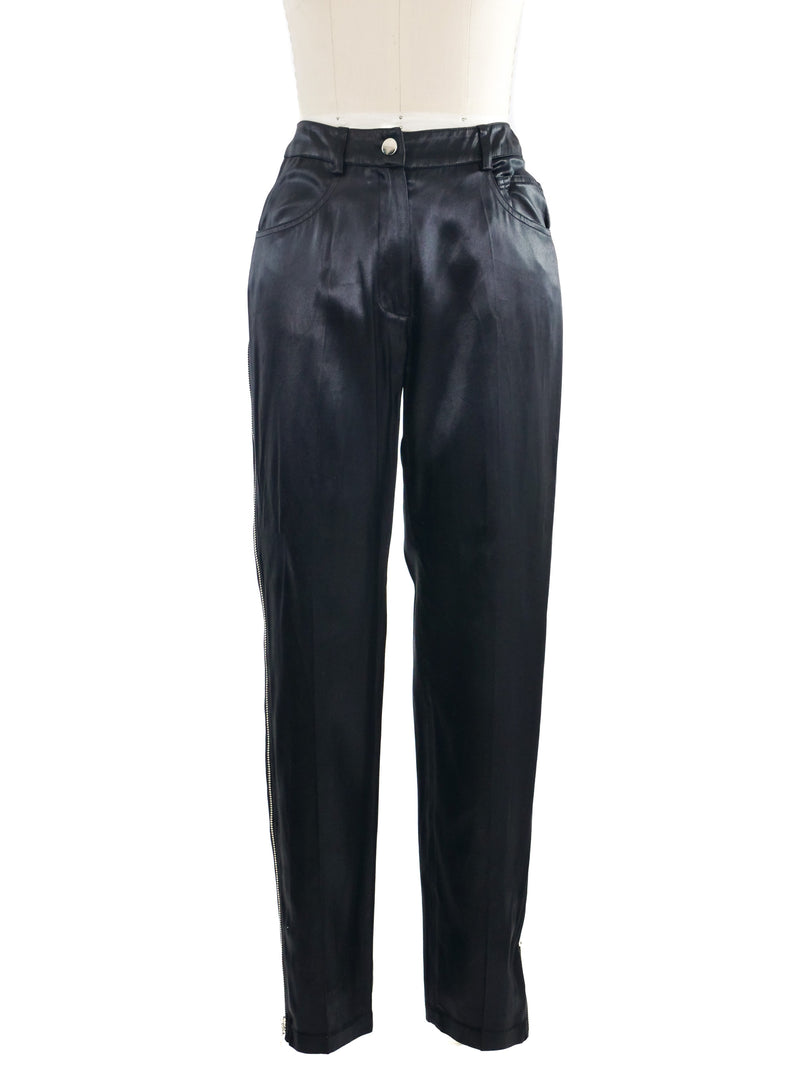 2000 John Galliano Zip Satin Trousers Bottom arcadeshops.com