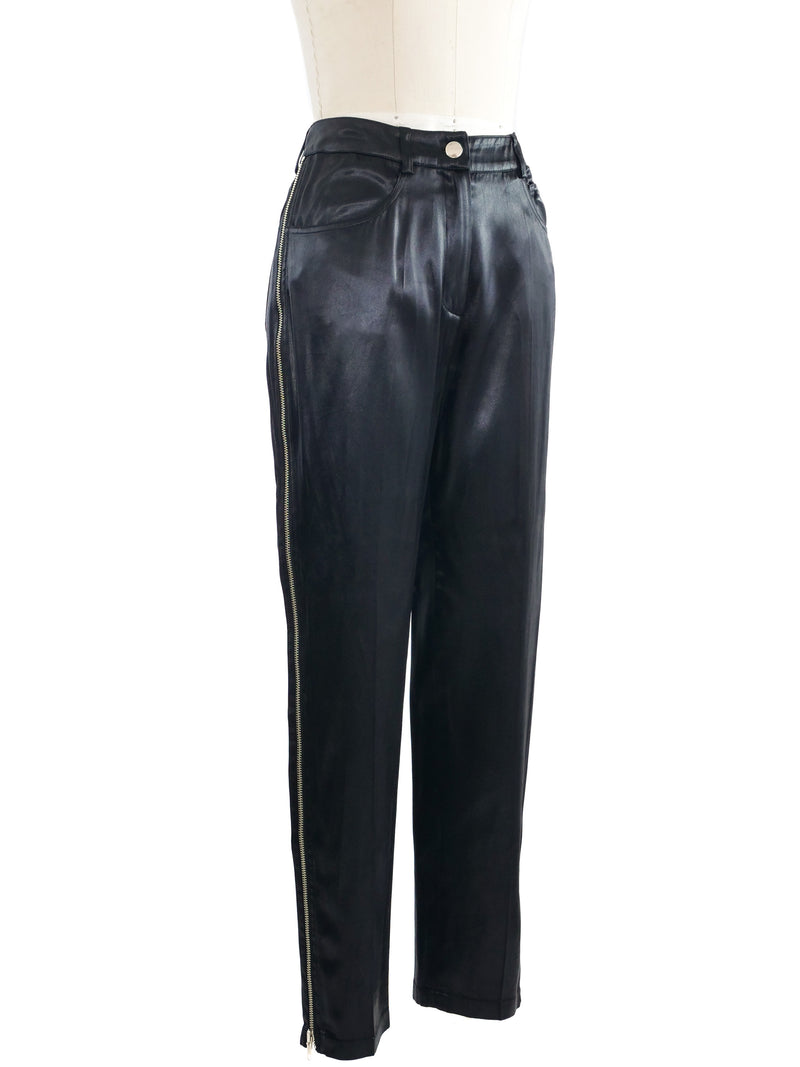 2000 John Galliano Zip Satin Trousers Bottom arcadeshops.com