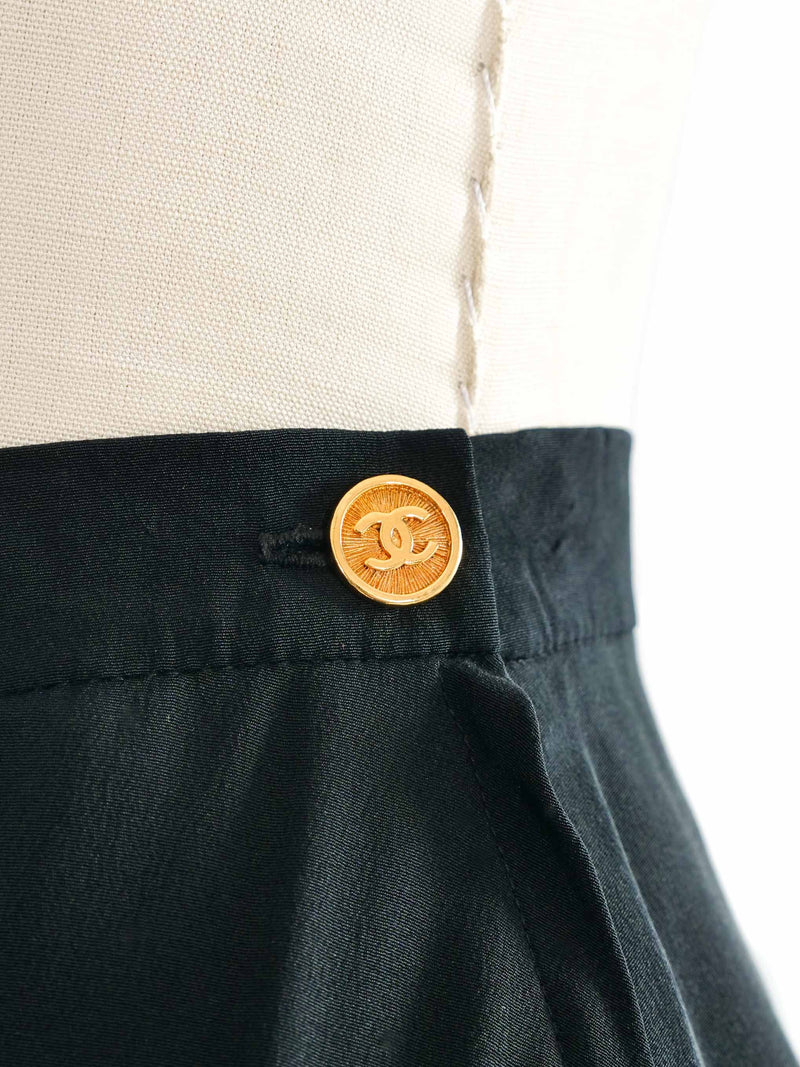 Chanel Pleated Black Shorts Bottom arcadeshops.com