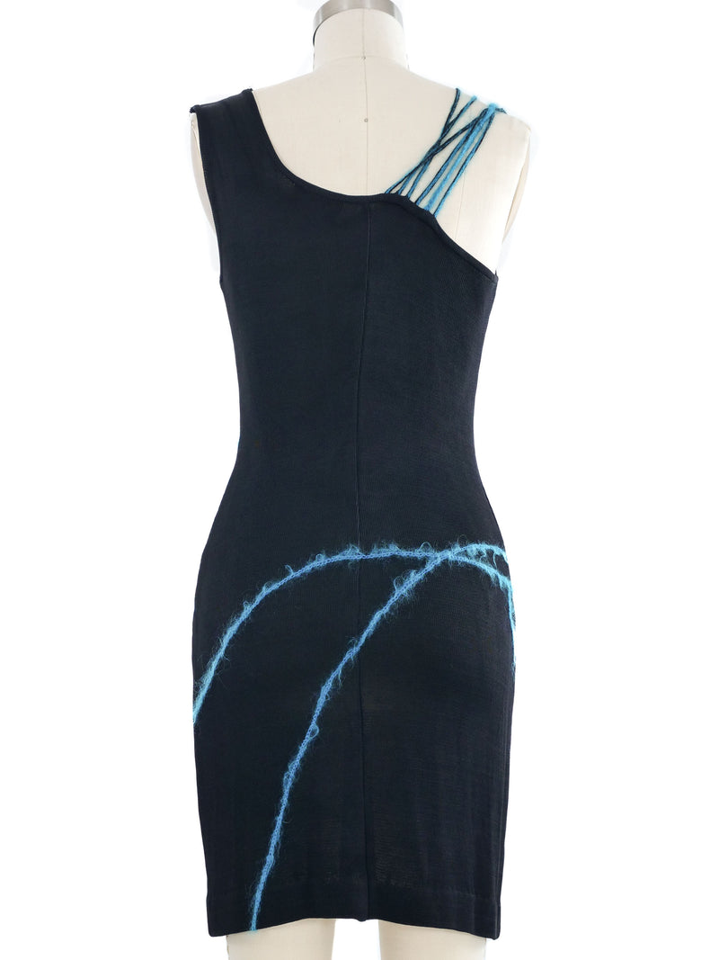 1998 Gianni Versace Black Jersey Mohair Yarn Mini Dress Dress arcadeshops.com