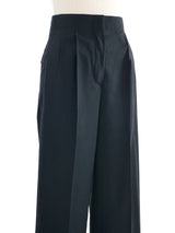 Celine Cropped Black Wool Trousers Bottom arcadeshops.com