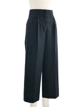 Celine Cropped Black Wool Trousers Bottom arcadeshops.com