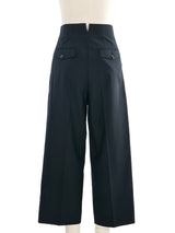 Celine Cropped Black Wool Trousers Bottom arcadeshops.com