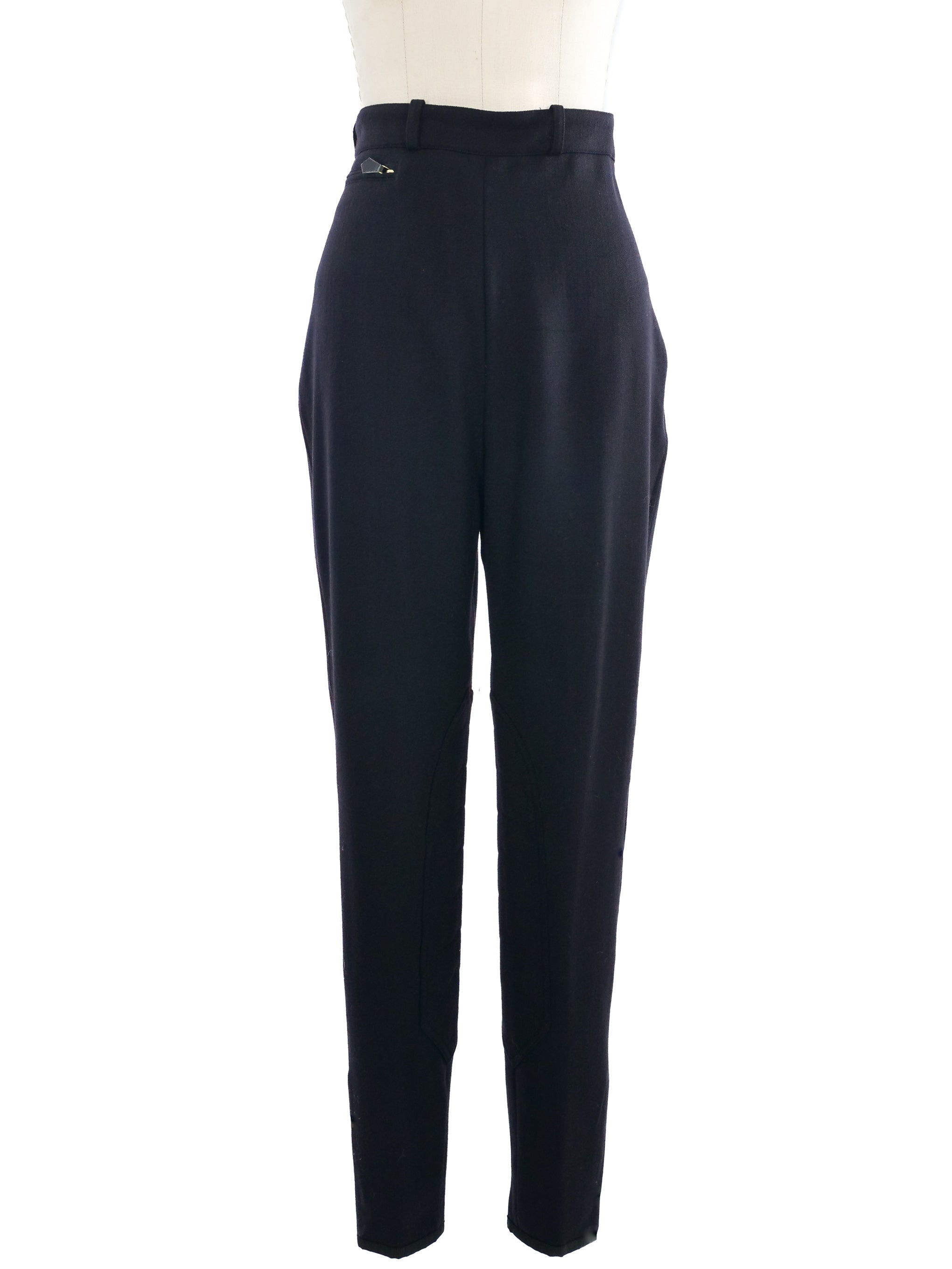 Hermes Black Wool Riding Pants