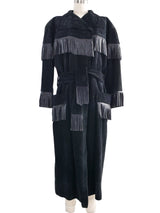 Yves Saint Laurent Fringed Suede Overcoat Outerwear arcadeshops.com