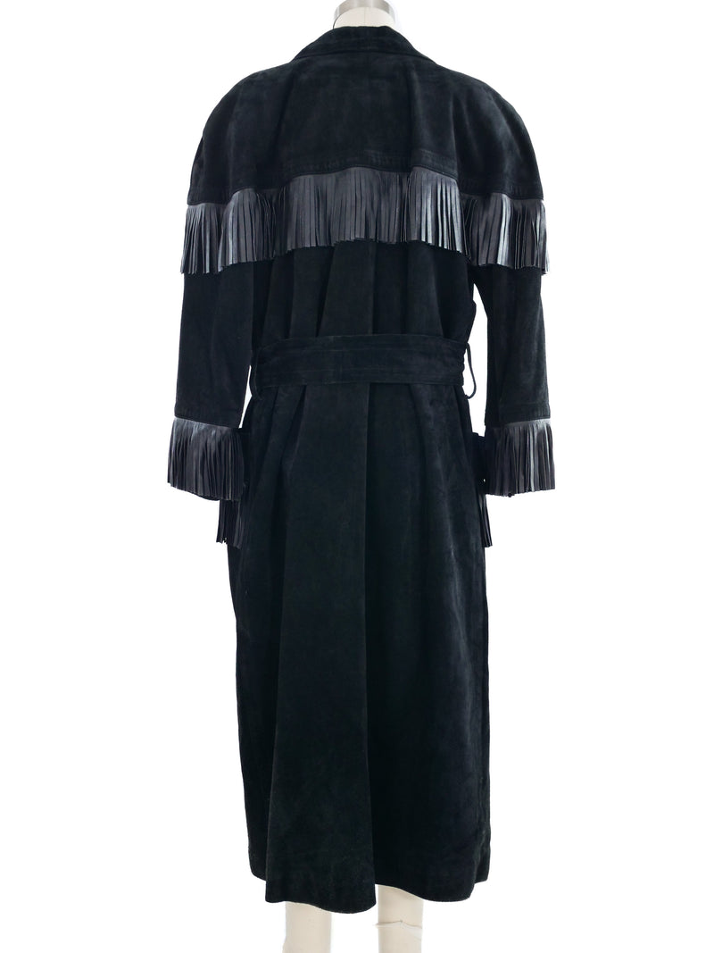 Yves Saint Laurent Fringed Suede Overcoat Outerwear arcadeshops.com