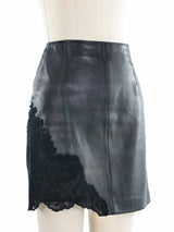 1980s Gianni Versace Lace Accent Mini Skirt Bottom arcadeshops.com
