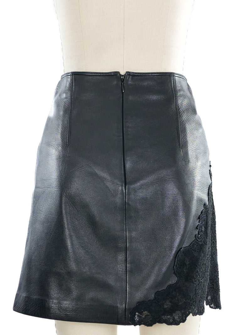 1980s Gianni Versace Lace Accent Mini Skirt Bottom arcadeshops.com