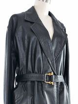 Gianfranco Ferre Belted Leather Coat Outerwear arcadeshops.com
