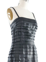 Just Cavalli Black Leather Ruffle Mini Dress Dress arcadeshops.com