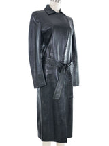 Gucci Belted Leather Coat Outerwear arcadeshops.com