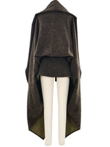 2001 Yeohlee Speckled Brown Felted Cape Outerwear arcadeshops.com