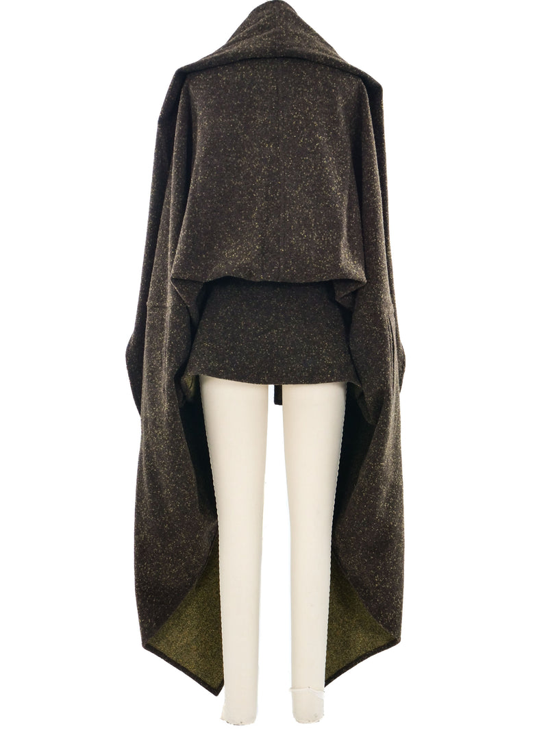 2001 Yeohlee Speckled Brown Felted Cape Outerwear arcadeshops.com