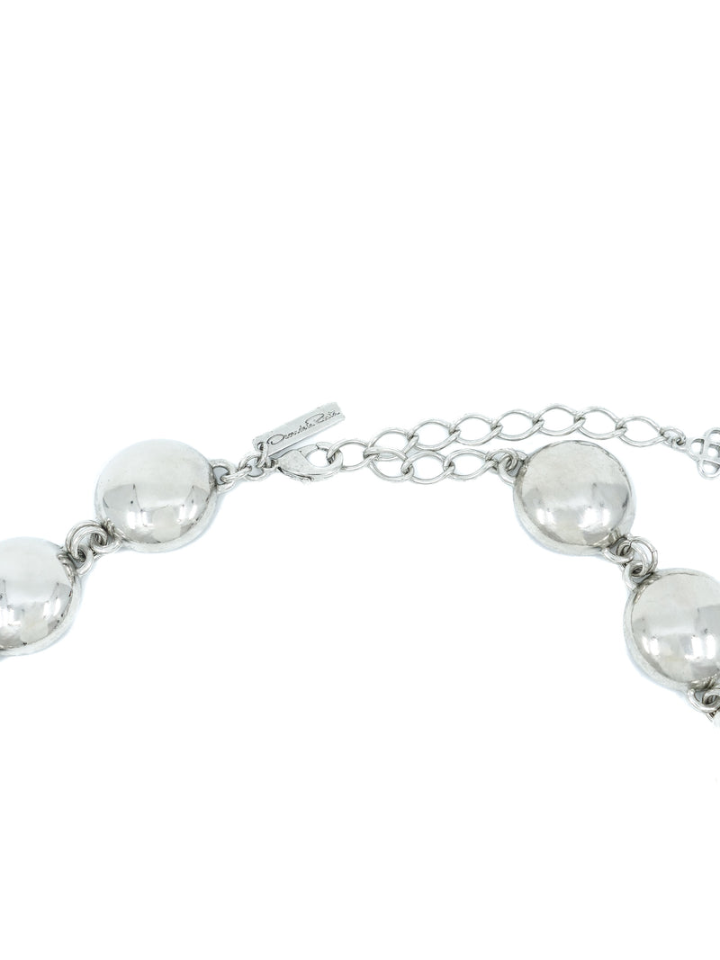 Oscar de la Renta Chrome Dome Necklace