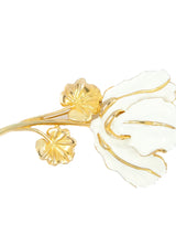 Kenneth Jay Lane Ivory Enamel Flower Brooch
