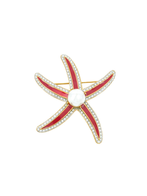 Kenneth Jay Lane Enamel Starfish Brooch