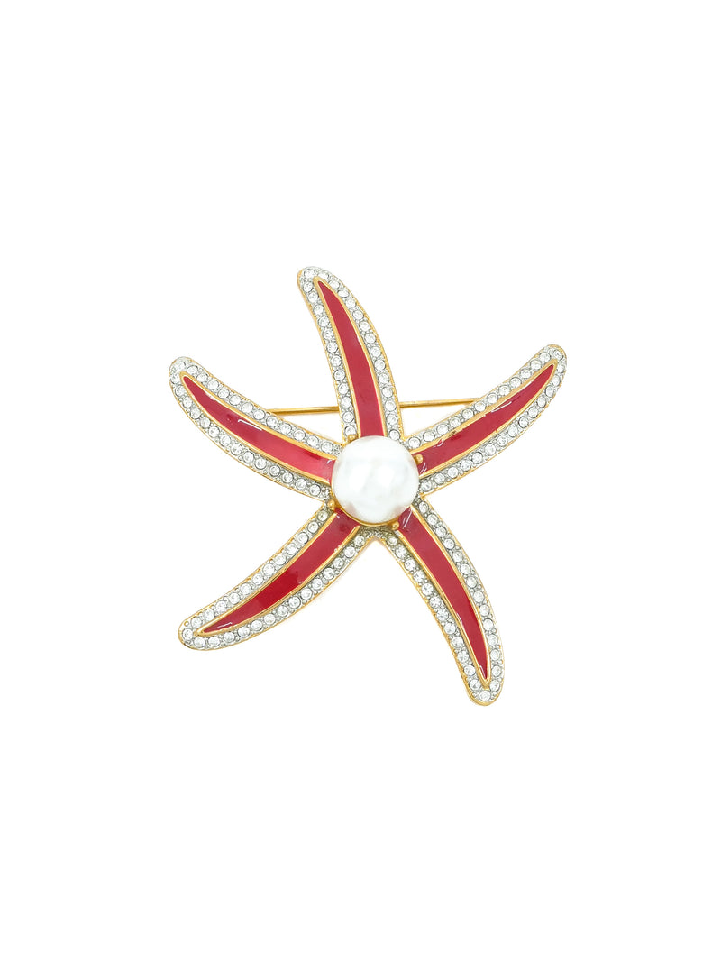 Kenneth Jay Lane Enamel Starfish Brooch