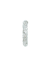 Oscar de la Renta Silvertone Crystal Embellished Hoop Earrings