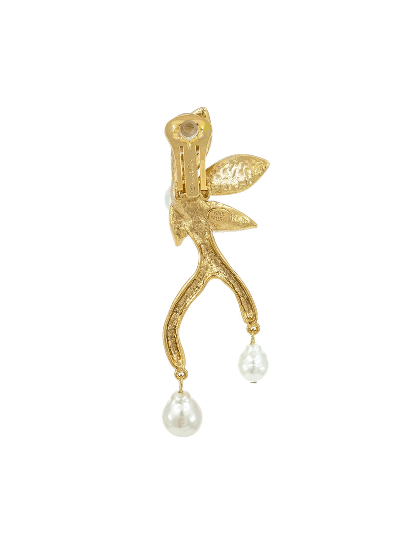 Oscar de la Renta Goldtone Pearl Drop Earrings