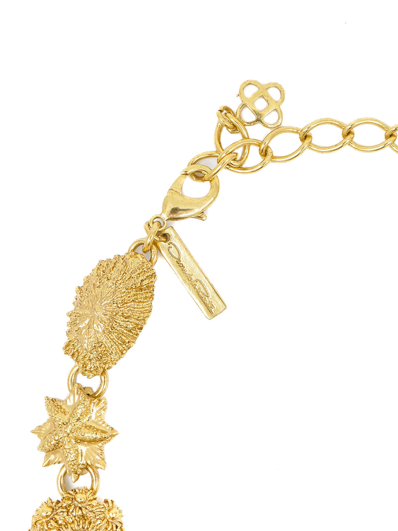 Oscar de la Renta Goldtone Shell Necklace