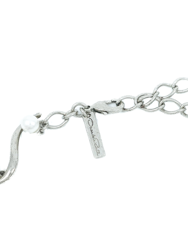 Oscar de la Renta Pearl Beaded Scroll Necklace