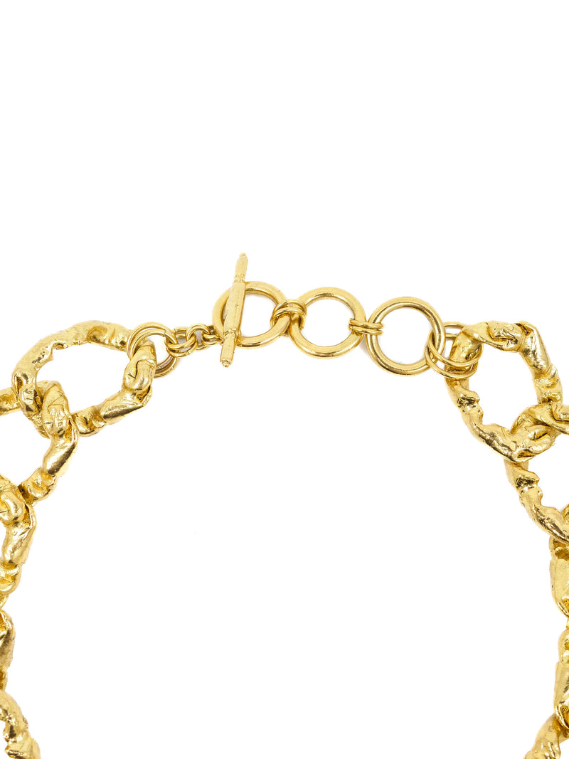 Kenneth Jay Lane Textured Goldtone Chainlink Necklace