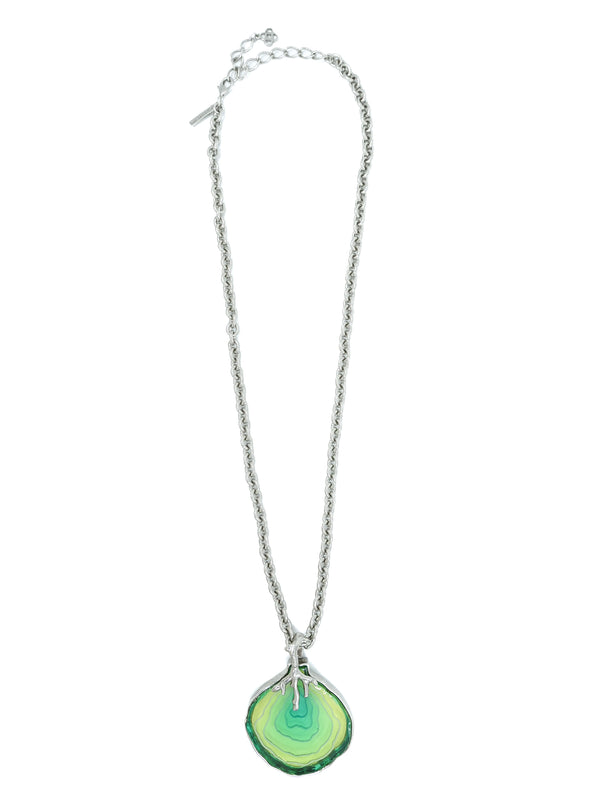 Oscar de la Renta Acrylic Agate Pendant Necklace