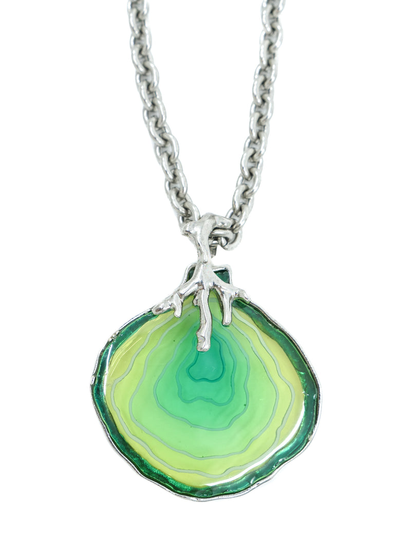Oscar de la Renta Acrylic Agate Pendant Necklace
