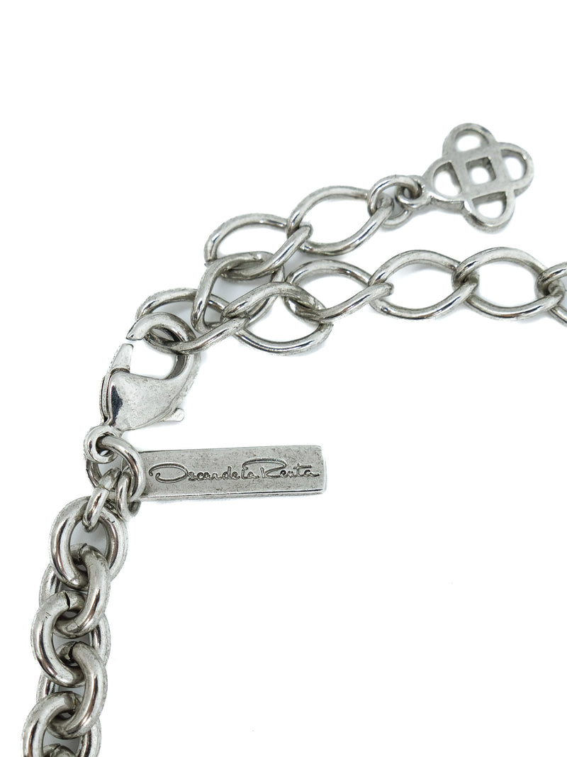 Oscar de la Renta Acrylic Agate Pendant Necklace