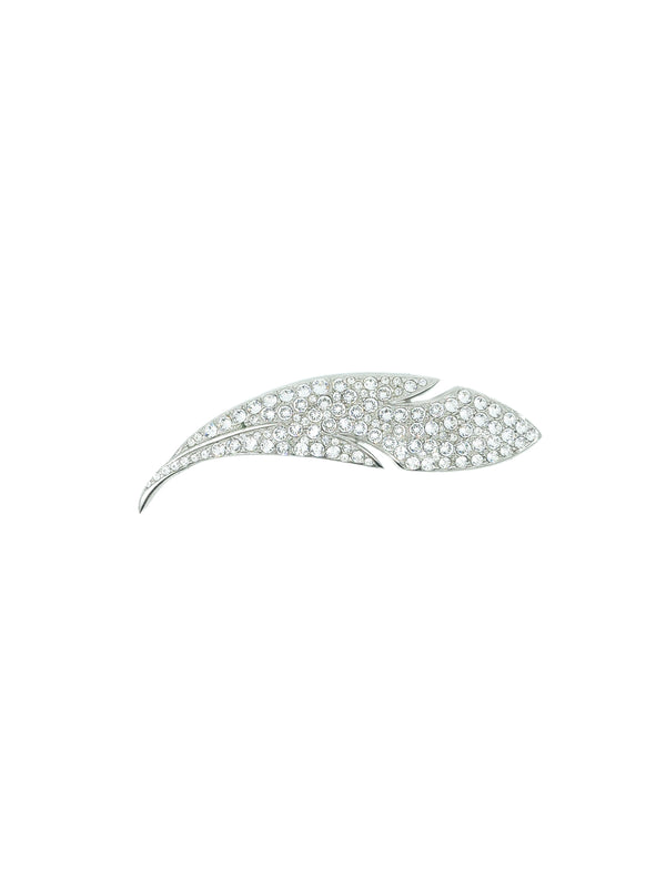 Kenneth Jay Lane Crystal Feather Brooch