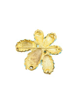 Kenneth Jay Lane Turquoise Enamel and Rhinestone Brooch