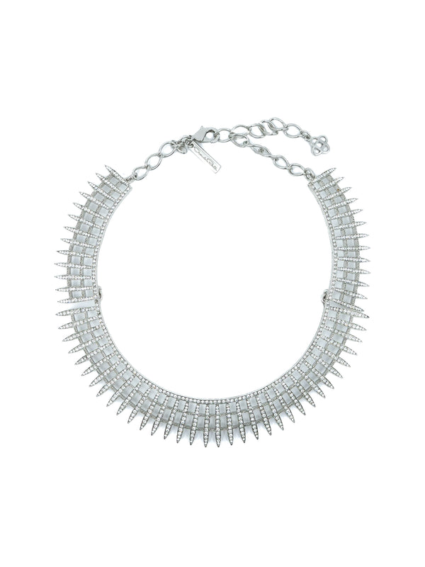 Oscar de la Renta Silvertone Crystal Collar