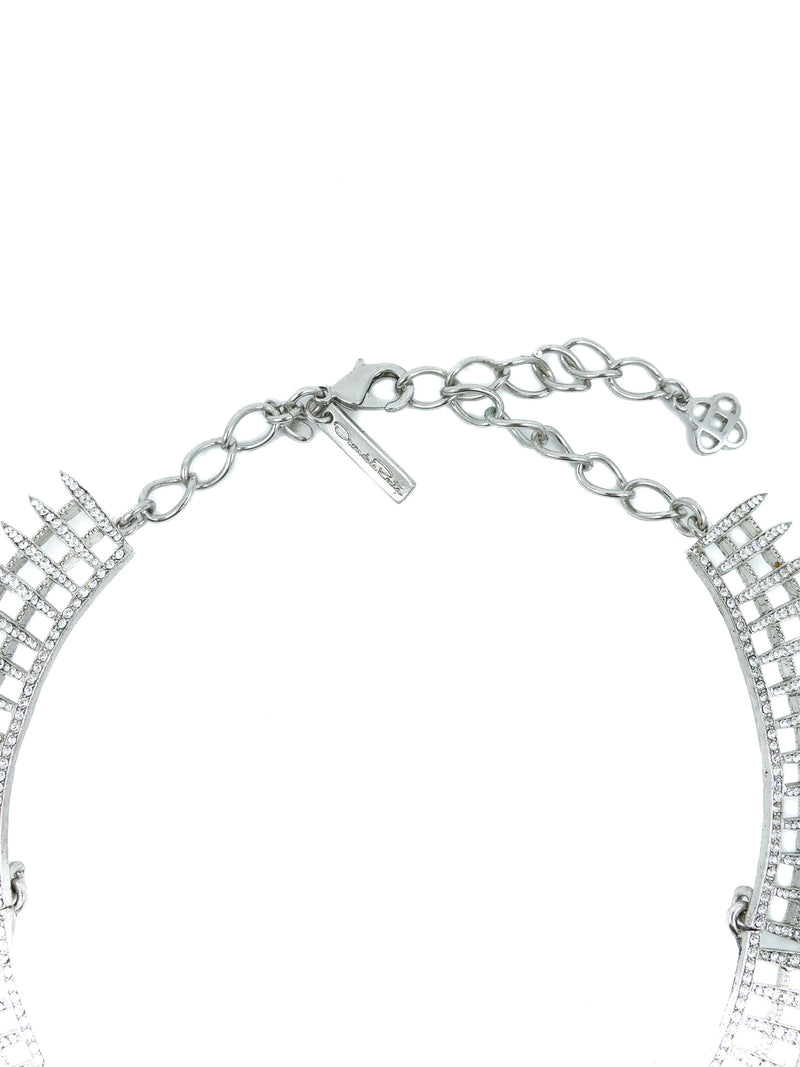 Oscar de la Renta Silvertone Crystal Collar