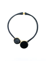 Kenneth Jay Lane Black Enamel Hinged Collar