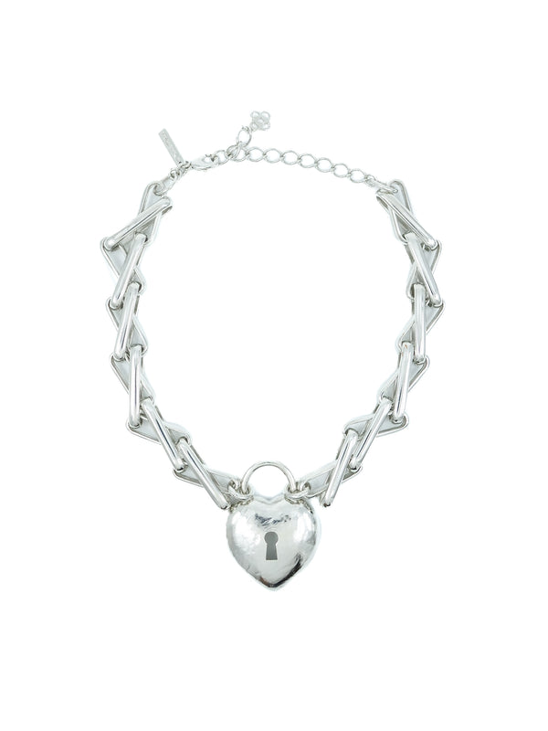 Oscar de la Renta Heart Padlock Necklace