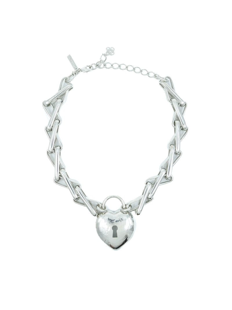 Oscar de la Renta Heart Padlock Necklace