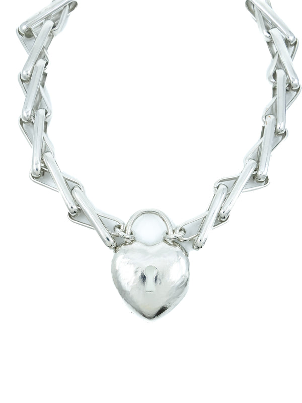 Oscar de la Renta Heart Padlock Necklace