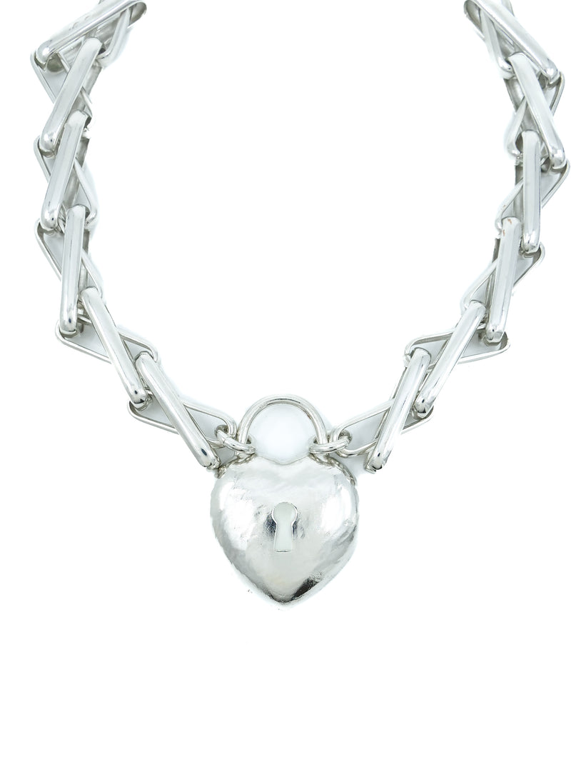 Oscar de la Renta Heart Padlock Necklace