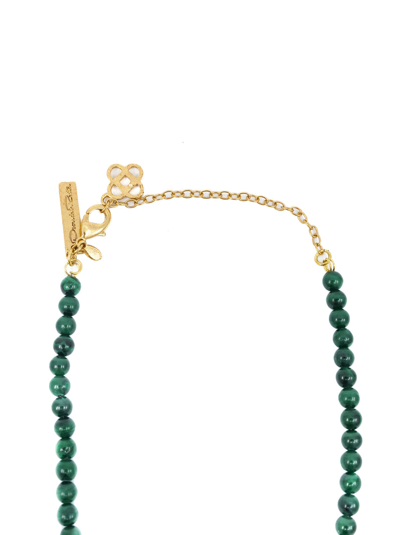 Oscar de la Renta Beaded Pearl Pendant Necklace