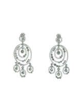 Oscar de la Renta Silvertone Crystal Chandelier Earrings