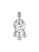 Oscar de la Renta Silvertone Crystal Chandelier Earrings
