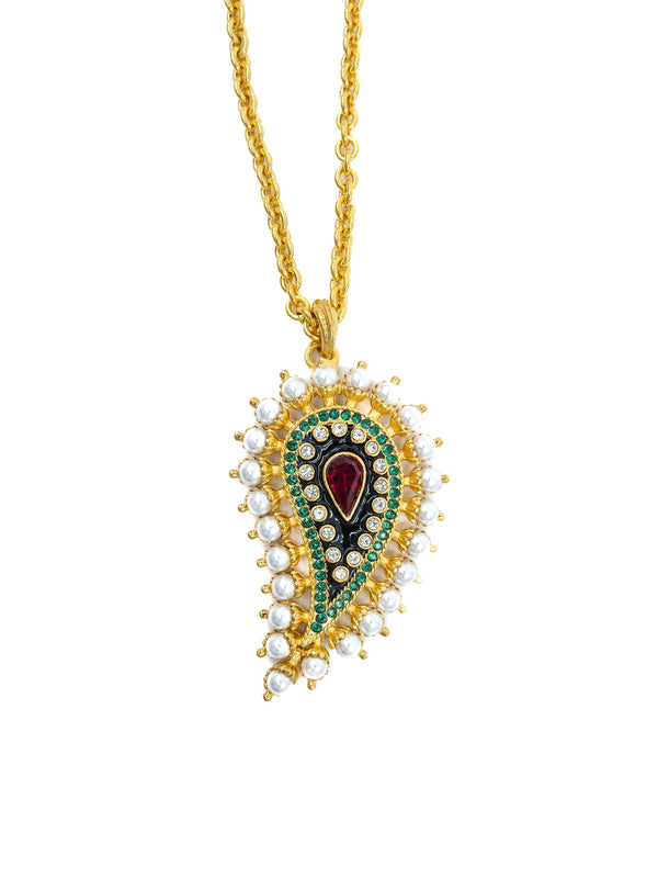 Kenneth Jay Lane Paisley Pendant Necklace